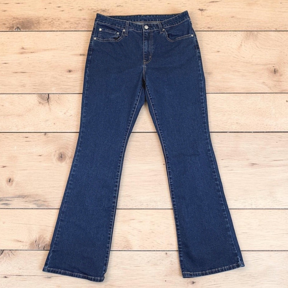 Levi's 725 Bootcut Jeans Womens 31x32 Blue Dark Wash Stretch Denim